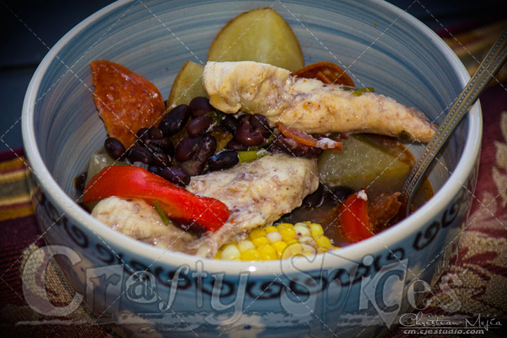 Easy Crockpot Chicken, Veggies and beans recipe. Just set the slow cooker and it takes care of the rest