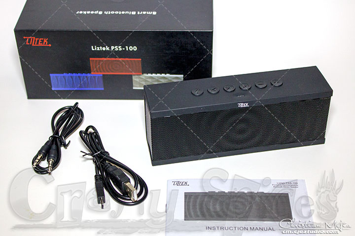  Liztek PSS-100 Portable Wireless Bluetooth Speaker with Built in Speakerphone - Top View