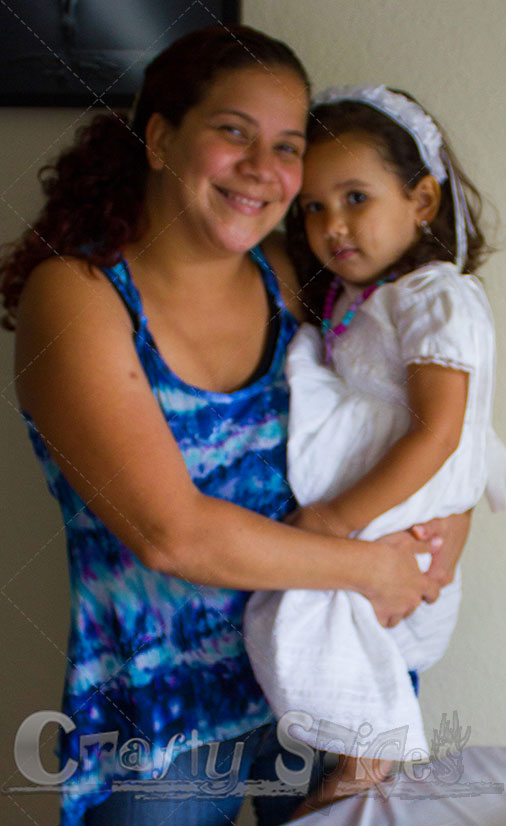 Kaylee's Baptism - Kaylee with Miss Sofia