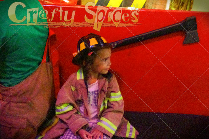 Kira in the firefighters truck Kira in the firefighters truck