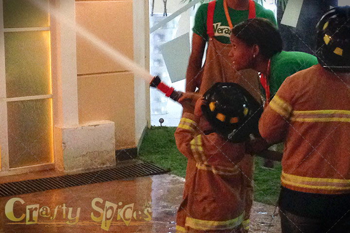 Kira the firefighters turning off a fire Kira the firefighters turning off a fire