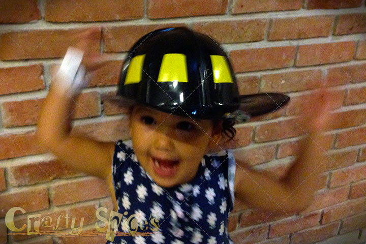 Kaylee the firefighters very excited Kaylee the firefighters very excited