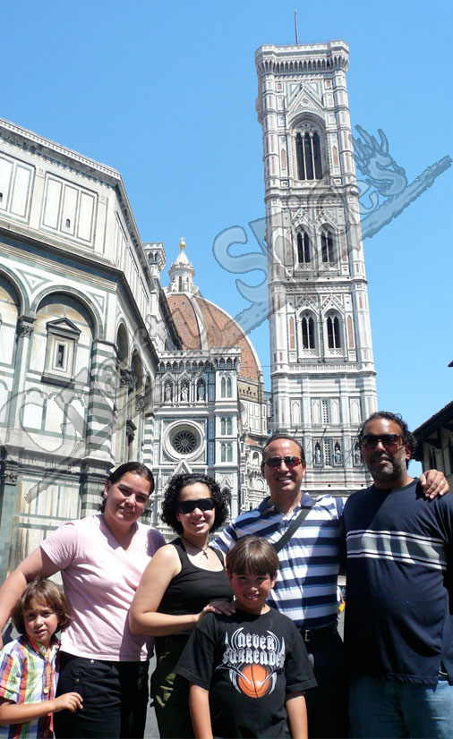 With the family in Italy