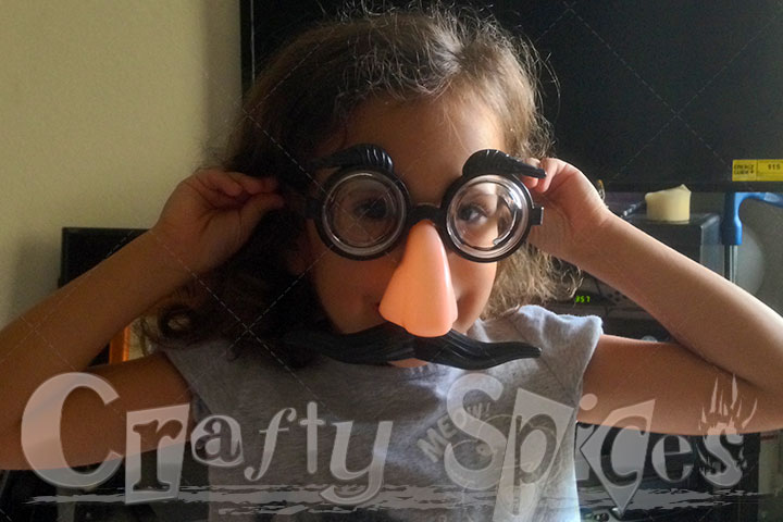 Kira with the silly face and her fancy Mustashe